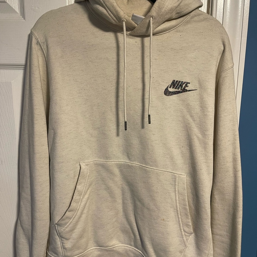 Nike Beige Hoodie with Black Logo